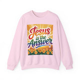 Jesus is the Answer Sunflower Crewneck Sweatshirt, Cozy Sweatshirt, Christian Apparel