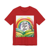 Faith, Hope & Love, Rainbow Graphic Tee, Faith Shirt