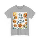 Joy of the Lord Sunflower Tee, Faith Shirt, Faith Based Apparel