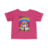 Rainbow Cross Infant Tee, Christian baby shirt