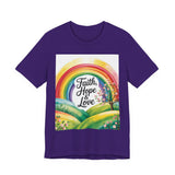 Faith, Hope & Love, Rainbow Graphic Tee, Faith Shirt
