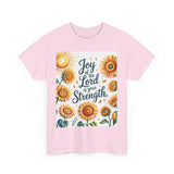 Joy of the Lord Sunflower Tee, Faith Shirt, Faith Based Apparel