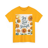 Joy of the Lord Sunflower Tee, Faith Shirt, Faith Based Apparel