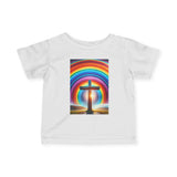 Rainbow Cross Infant Tee, Christian baby shirt