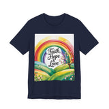 Faith, Hope & Love, Rainbow Graphic Tee, Faith Shirt