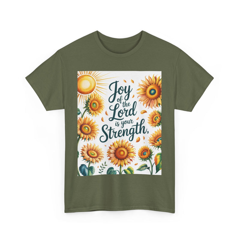 Joy of the Lord Sunflower Tee, Faith Shirt, Faith Based Apparel